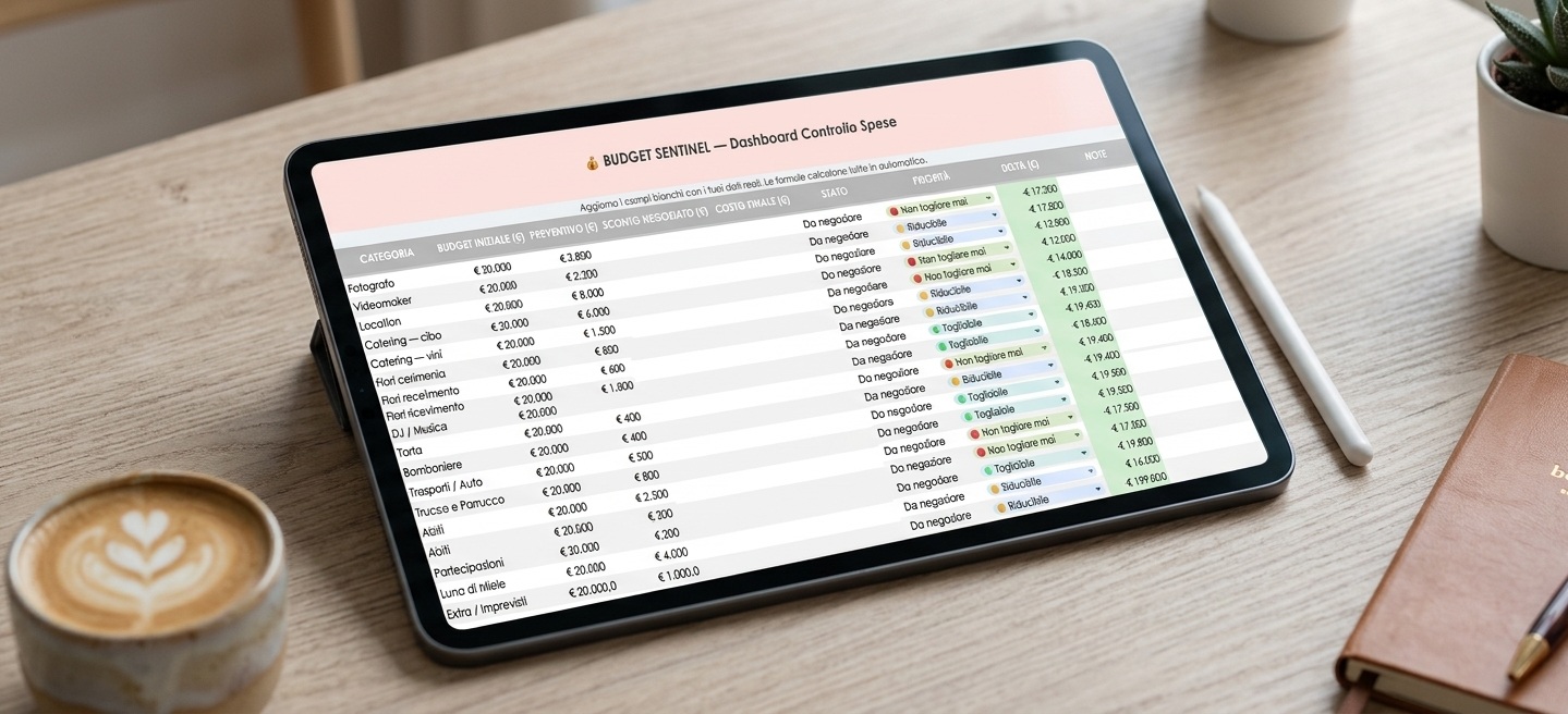 Anteprima dashboard Budget Sentinel di Sposee